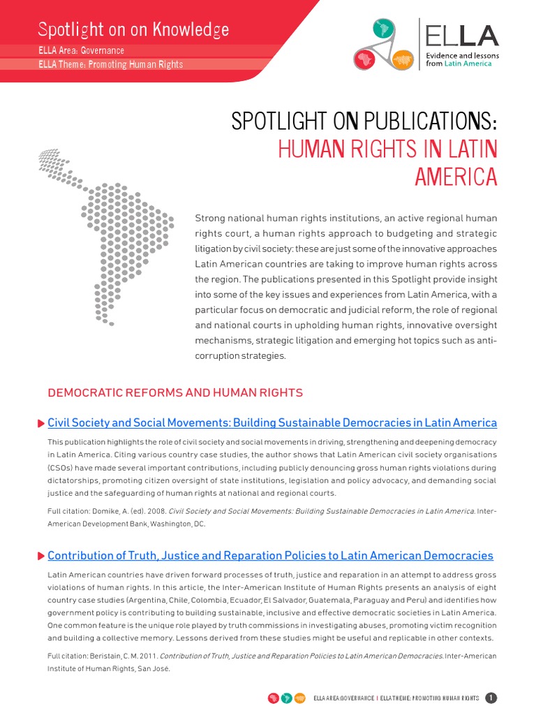 SPOTLIGHT ON PUBLICATIONS: Human Rights in Latin America America ...
