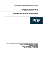 NY Guidelines for Platelet Administration