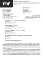 SIMULADO DE LÍNGUA PORTUGUESA 9º ANO