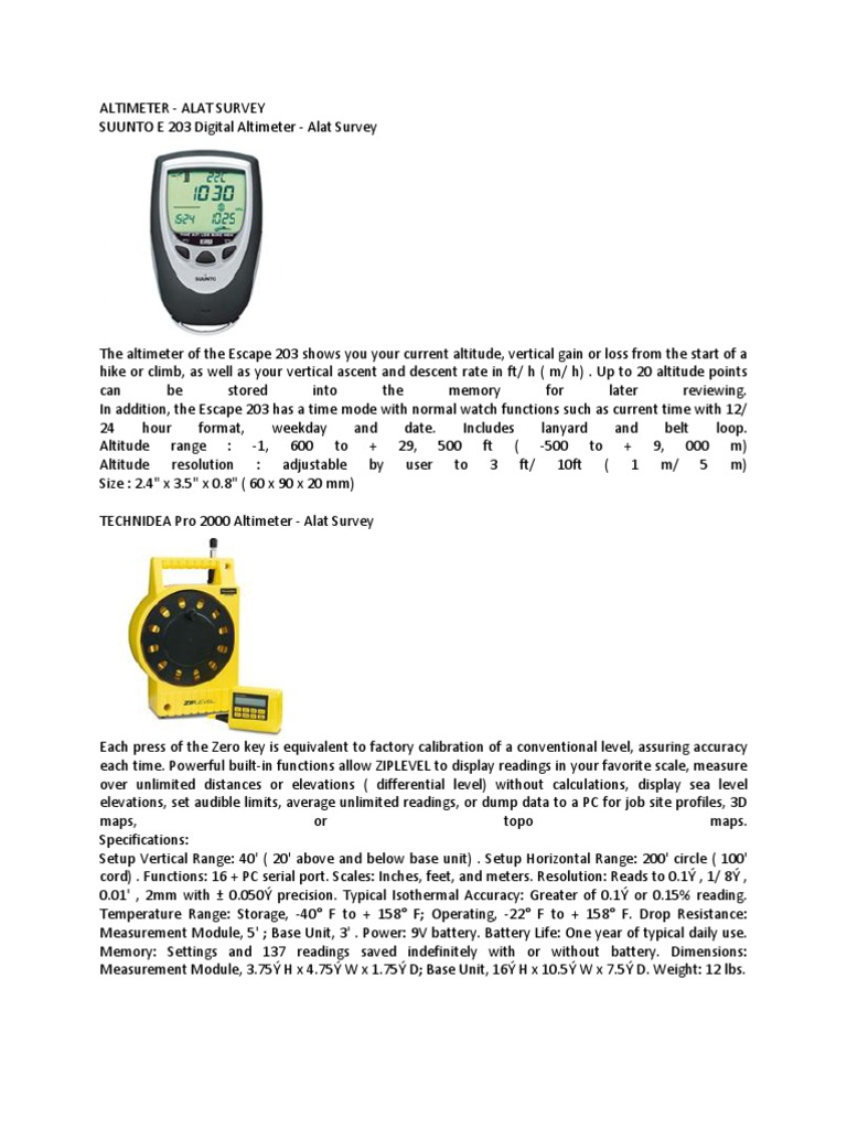 Altimeter, PDF, Compass