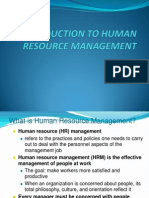 Introduction To Human Resource Management