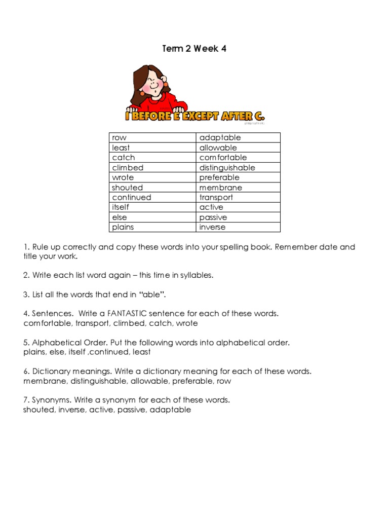 T2 W4 Spelling Group B