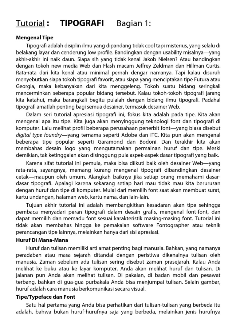 Tutorial Tipografi | PDF