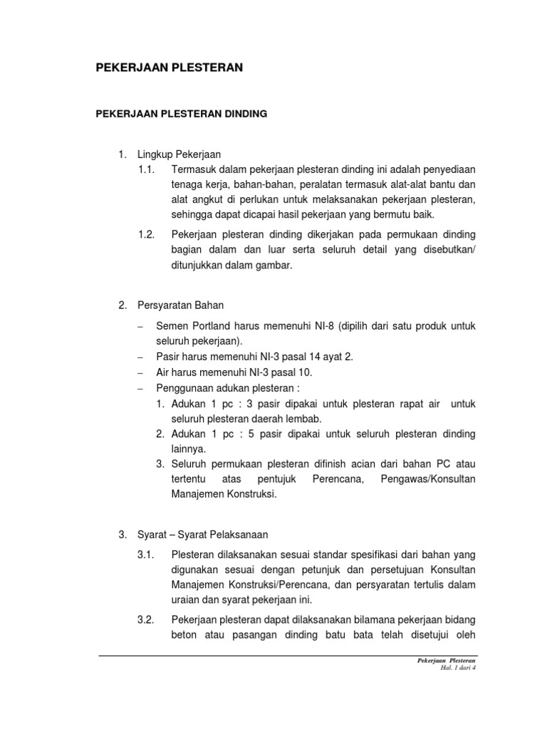 pekerjaan plesteran pekerjaan plesteran