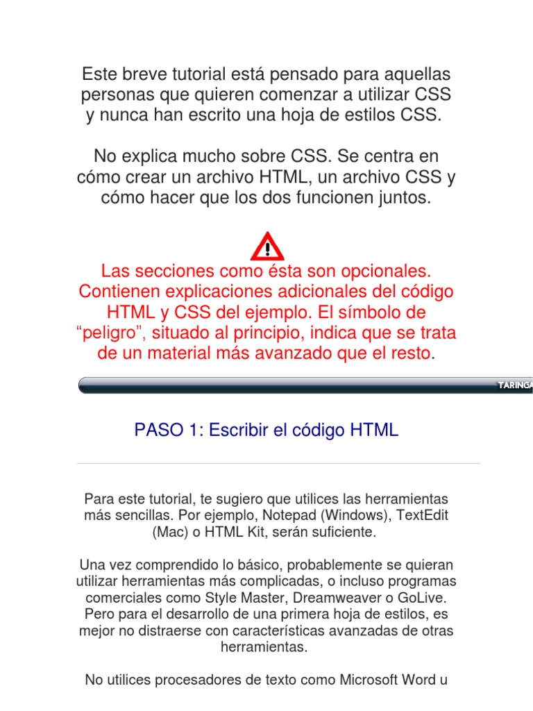 Tutorial básico de HTML y CSS | PDF | HTML | Hojas de estilo en cascada