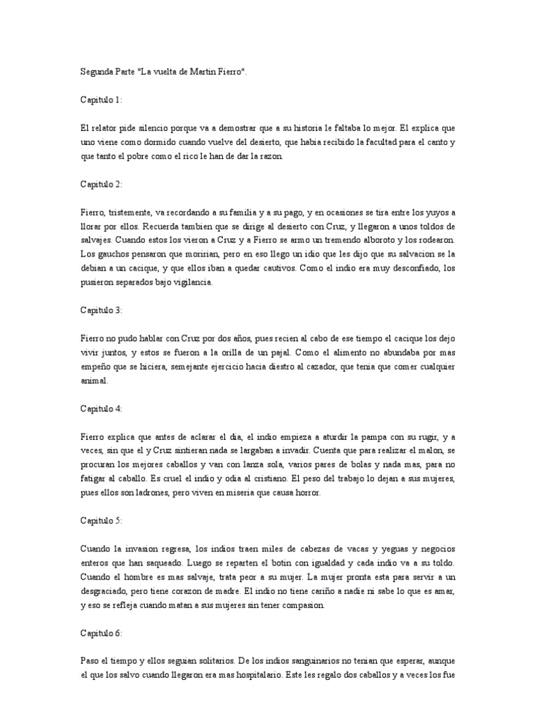 La Vuelta De Martin Fierro Pdf Pdf Canto