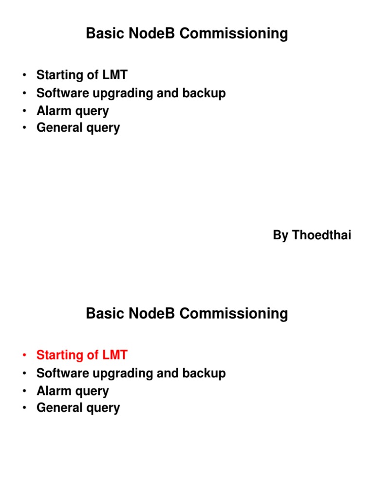 NodeB Software Commissioning Guide | PDF | Business | Computers