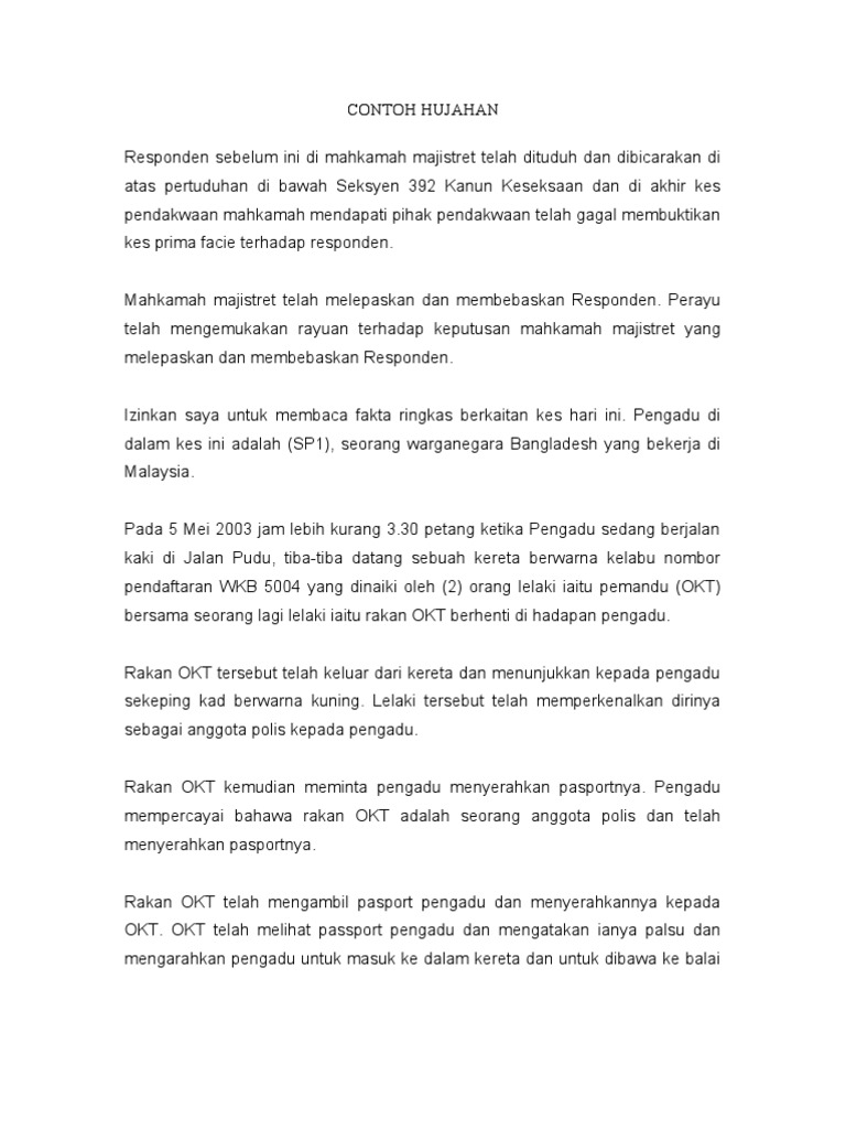 Contoh Hujahan Pdf