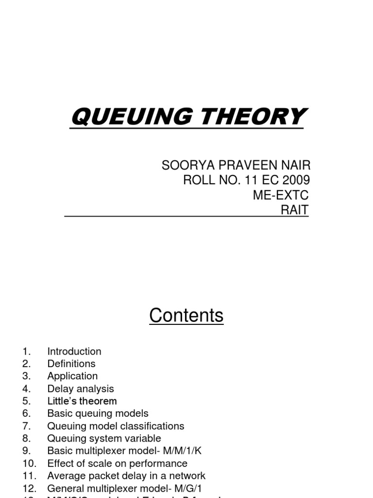 Queuing Theory Overview and Applications | PDF | Networks | Applied ...