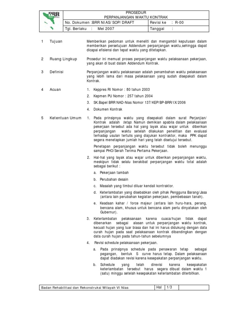 40+ Contoh addendum perpanjangan waktu pekerjaan ideas