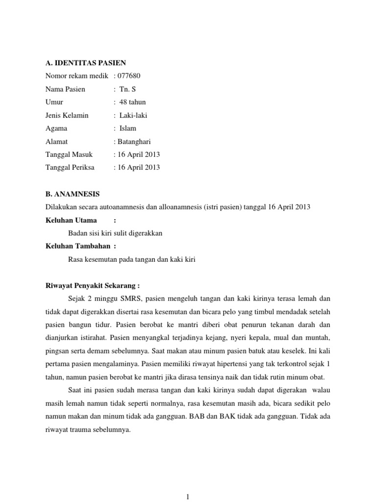 Diagnosis dan Penanganan Stroke Non Hemoragik | PDF | Pengembangan Diri ...