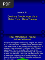 Continual Development of The Sales Force: Sales Training: Module Six