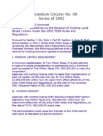 MC 08-Guidelines on the Renewal of Existing Land-Based License Etc