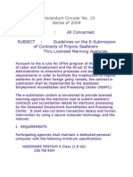MC 10-Guidelines on the E-Submission of Contracts of Filipino Seafarers