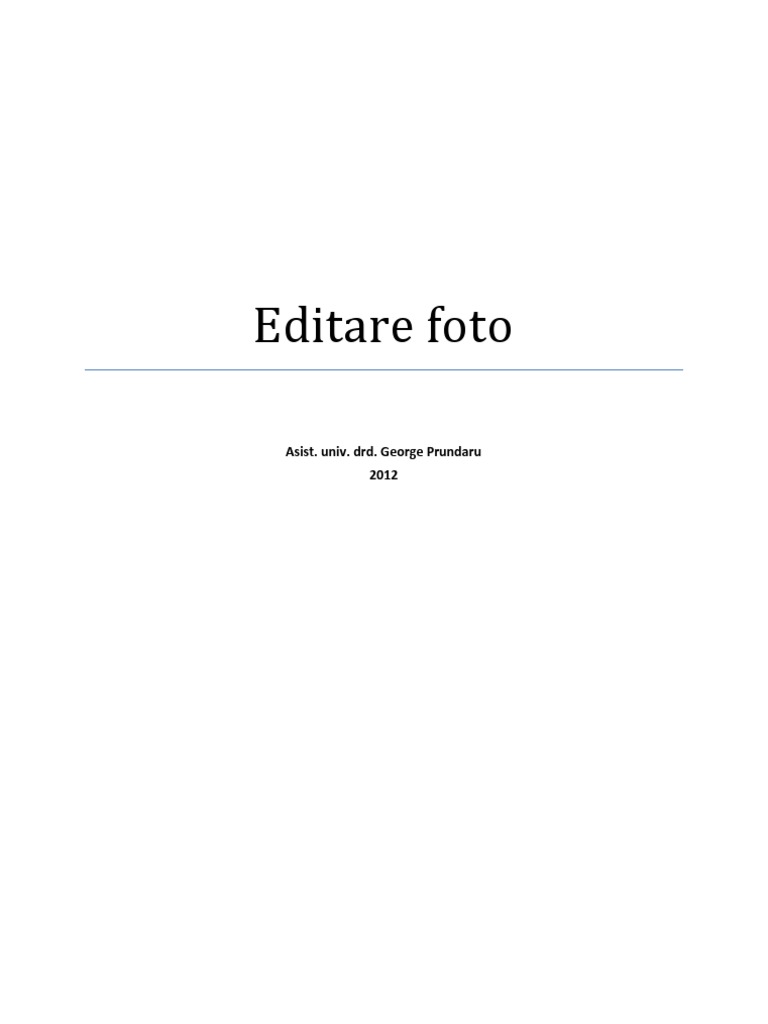 Suport De Curs Editare Foto