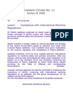 MC 13 (2002)-Compliance With International Maritime Regulations