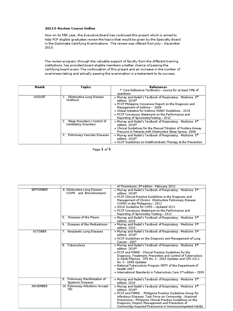 E REVIEW ASSIGNMENT 2013 site Announcement PDF Pulmonology