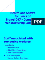 Health and Safety For Users of Brunel 007 - Composites Manufacturing Laboratory