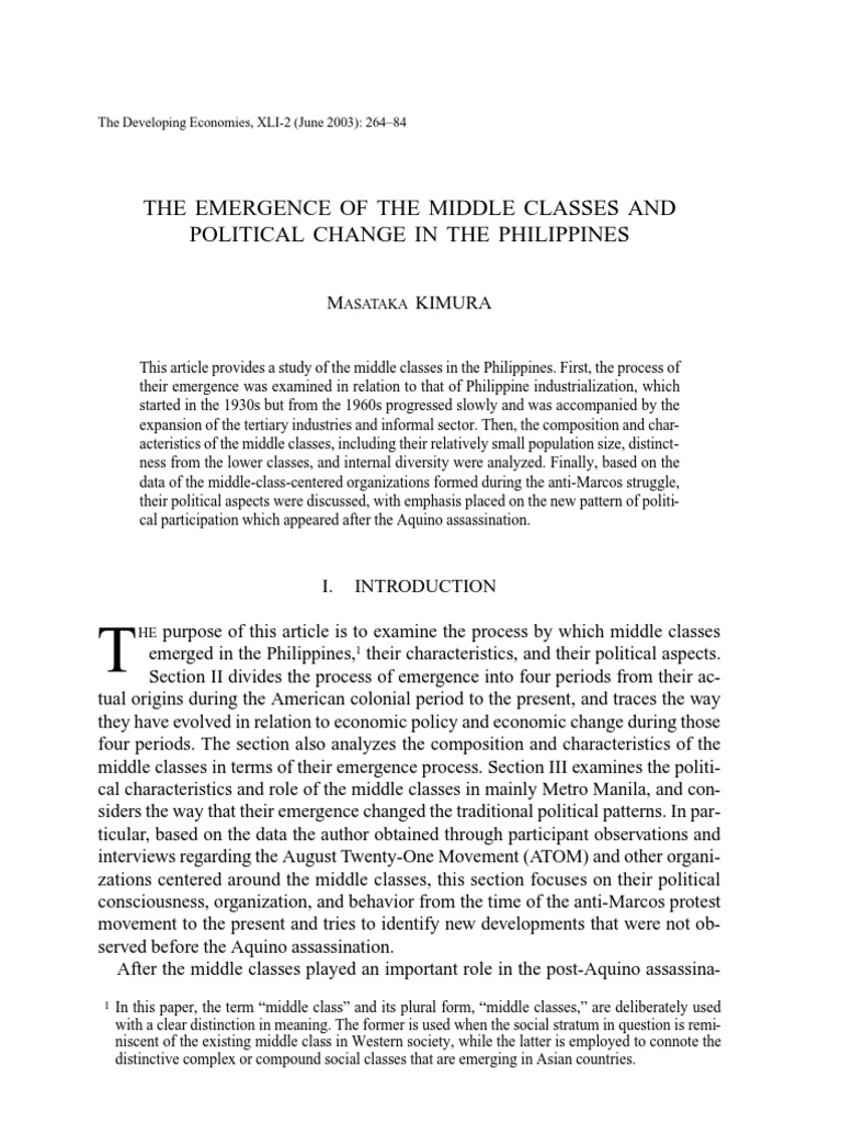Philippine Middle Class & Politics | PDF