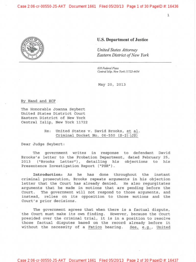 DOJ Letter With Exhibits PDF Asset Forfeiture Evidence