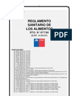 Reglamento Sanitario de Los Alimentos