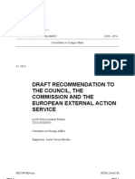 Draft Recommendation To The Council, The Commission and The European External Action Service