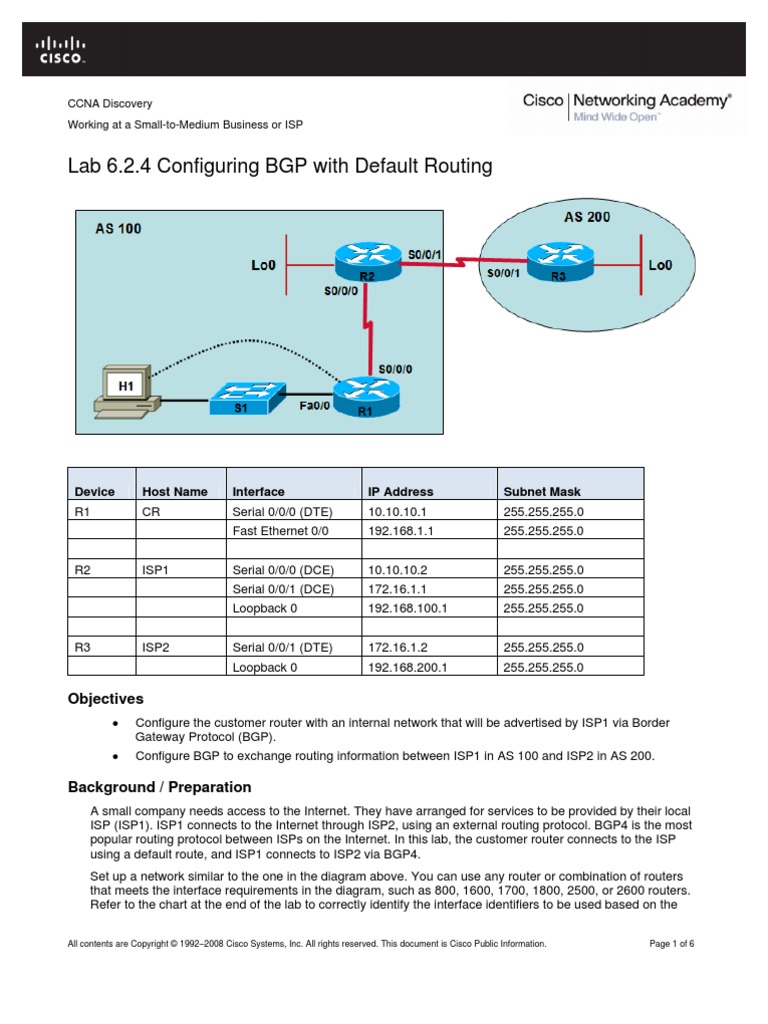 BGP and Default Routing Review | Router (Computing ...