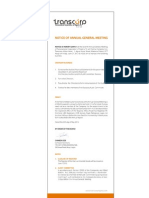 Transcorp Plc Notice of 7th Annual General Meeting - June 21, 2013