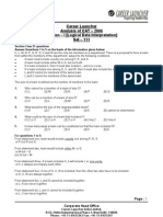 Career Launcher Analysis of CAT - 2006 Section - I (Logical Data Interpretation) Set - 111