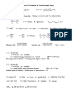 Chemistry 531 Semester II Exam Formula Sheet