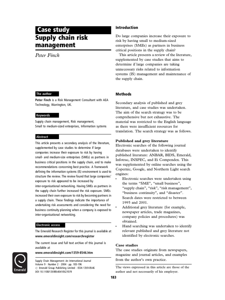 Supply Chain Risk Management Insights | PDF | Information Security | Risk