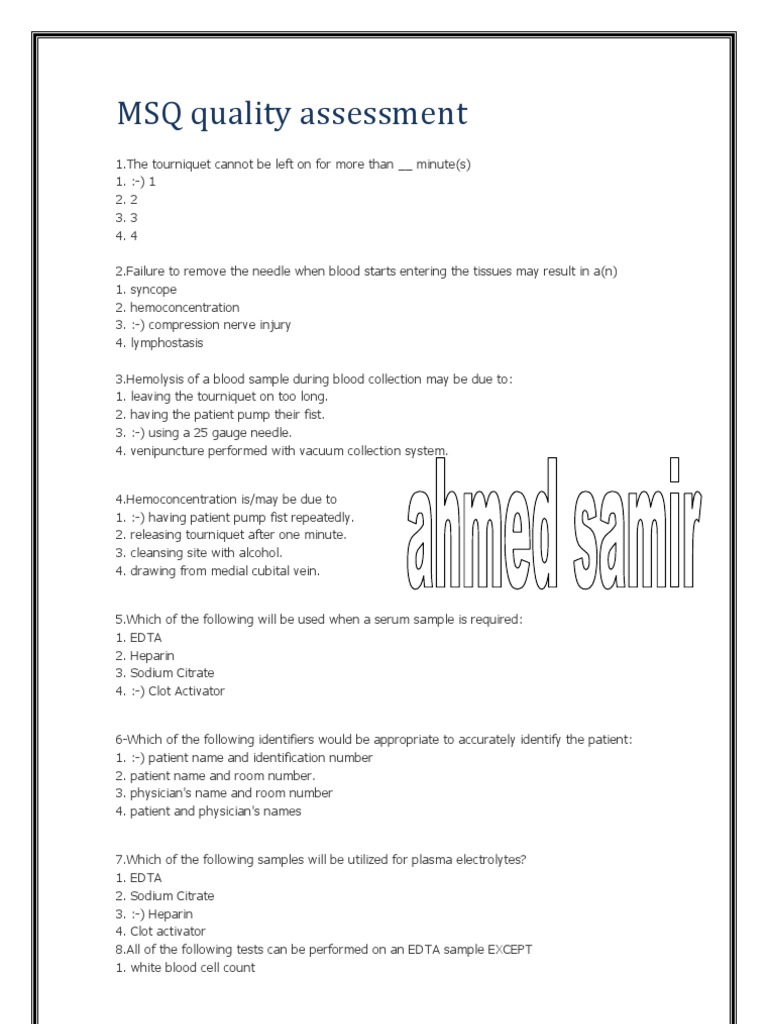 MSQ Quality Assessment | PDF | Diabetes Mellitus | Diabetes Mellitus Type 2
