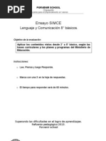 8° SIMCE LENGUAJE N°1 Lenguaje