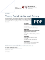 Teens Social Media and Privacy