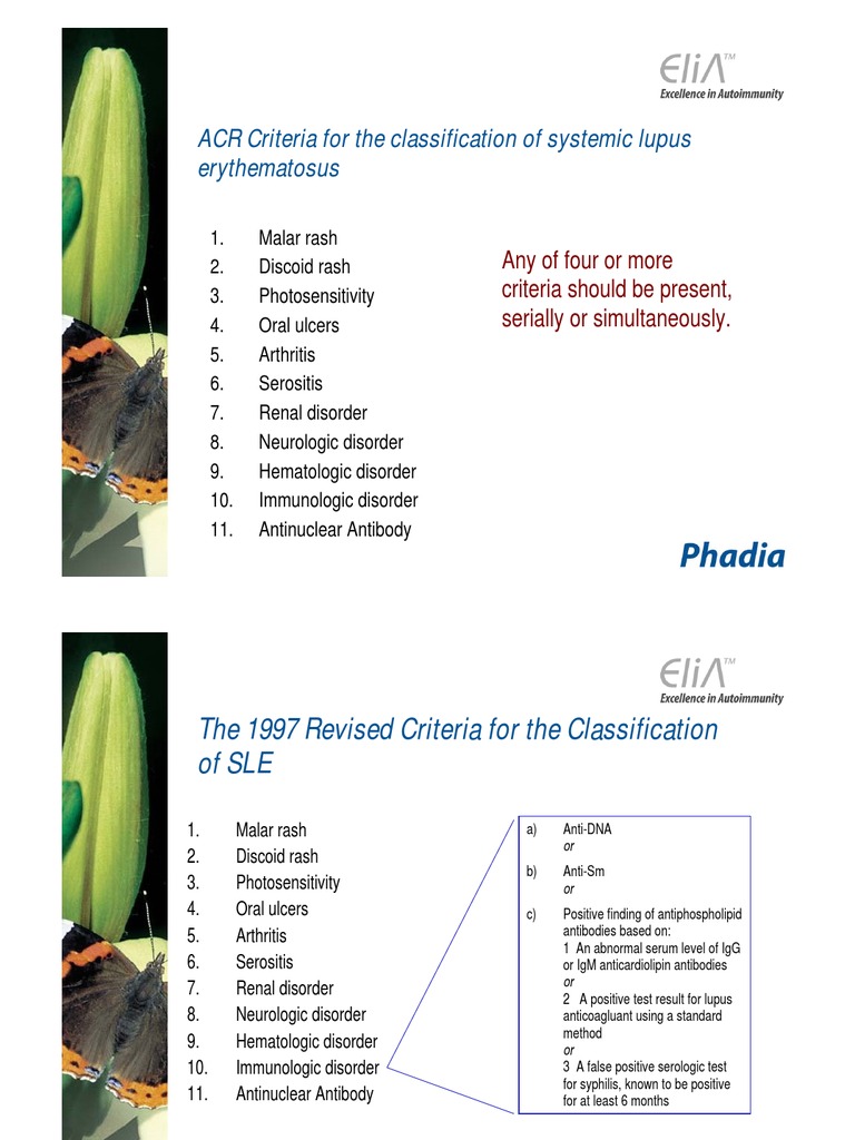ACR Criteria For The Classification of Systemic Lupus Erythematosus | PDF
