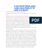 Entrevista Con David Yallop Verdades de La Muerte de Juan Pablo I