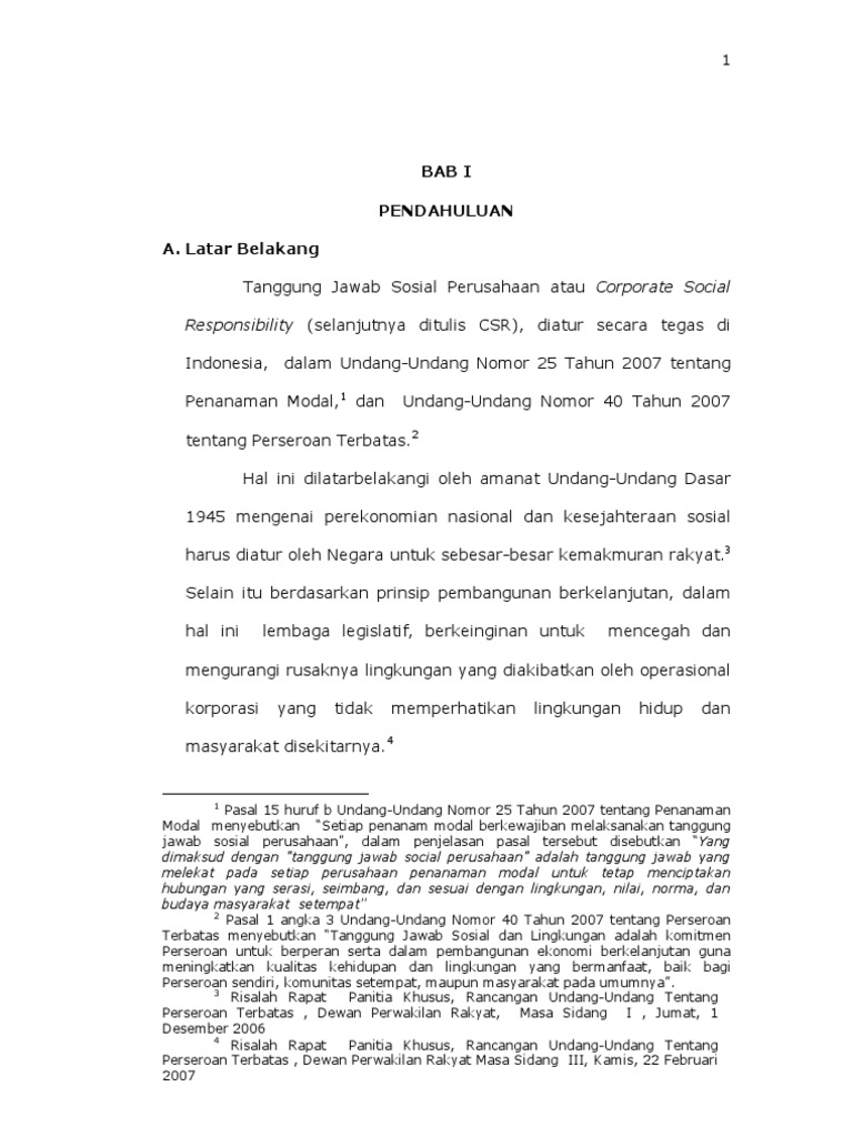 Bab I Pendahuluan Buku Csr Pdf