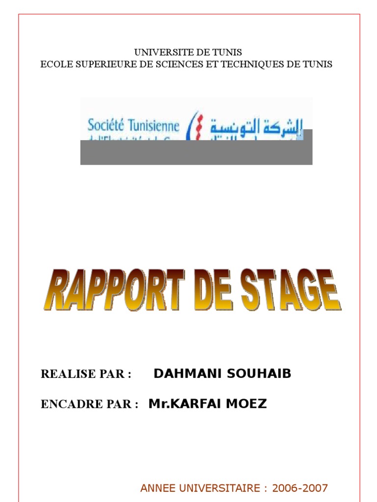 Rapport De Stage 04 Réseau électrique Électrotechnique