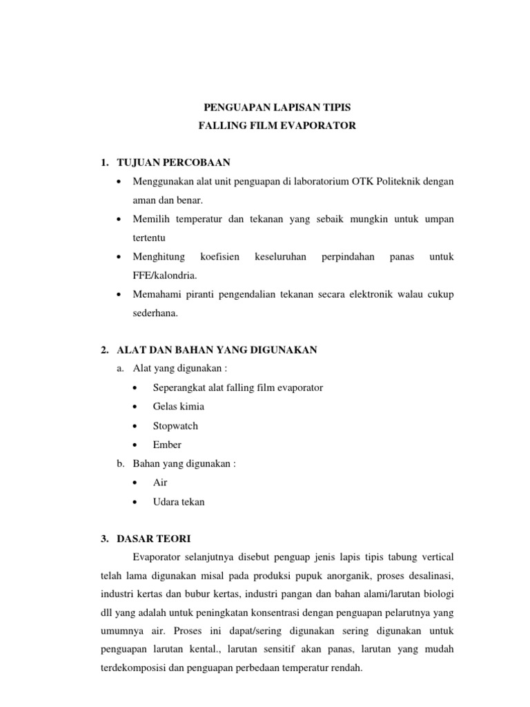 Proses Penguapan dengan FFE | PDF | Sains & Matematika