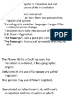 Text register in translation and discourse shifts