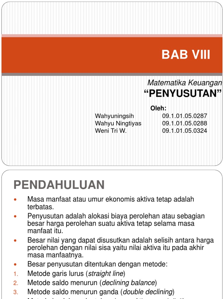 Contoh Soal Penyusutan Metode Saldo Menurun Ganda