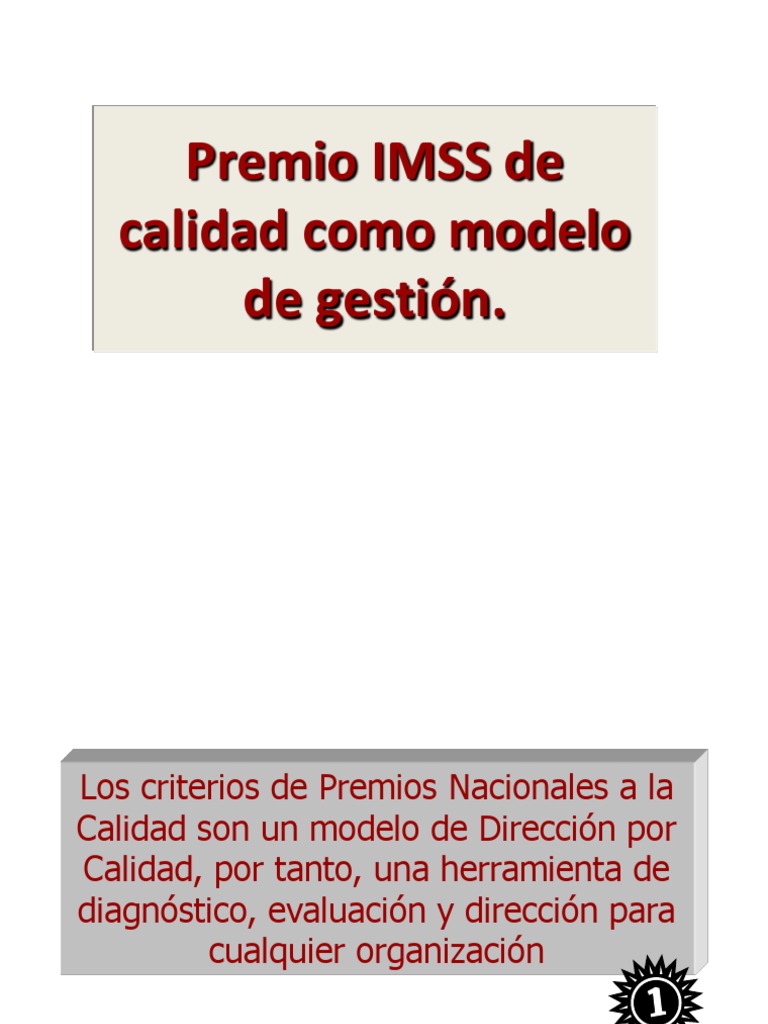 Modelos de Gestion y Premio IMSS | Descargar gratis PDF | Calidad ...