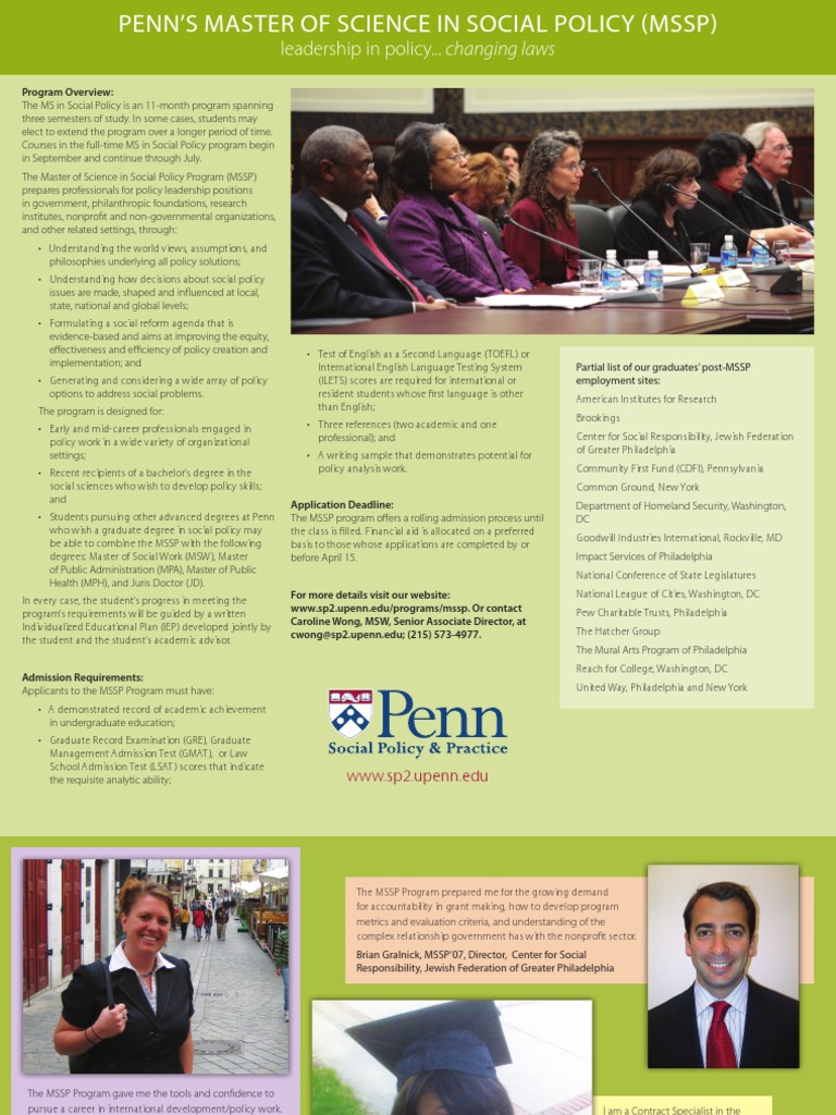 MS in Social Policy Program Overview | PDF | Graduate School | Master's ...