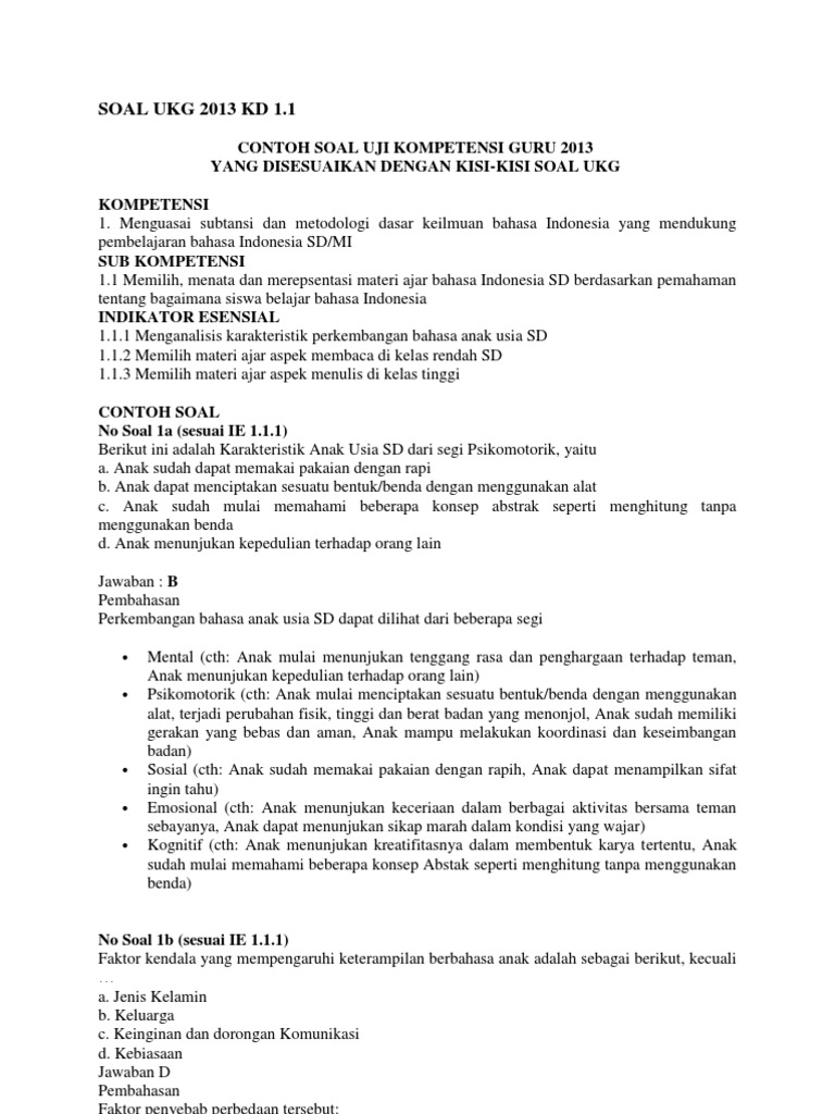 Soal Ukg 2013 N Pembahasan