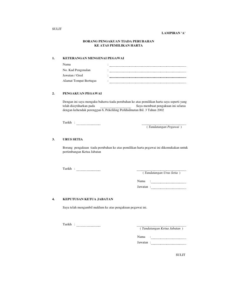 Borang Isytihar Harta Pdf