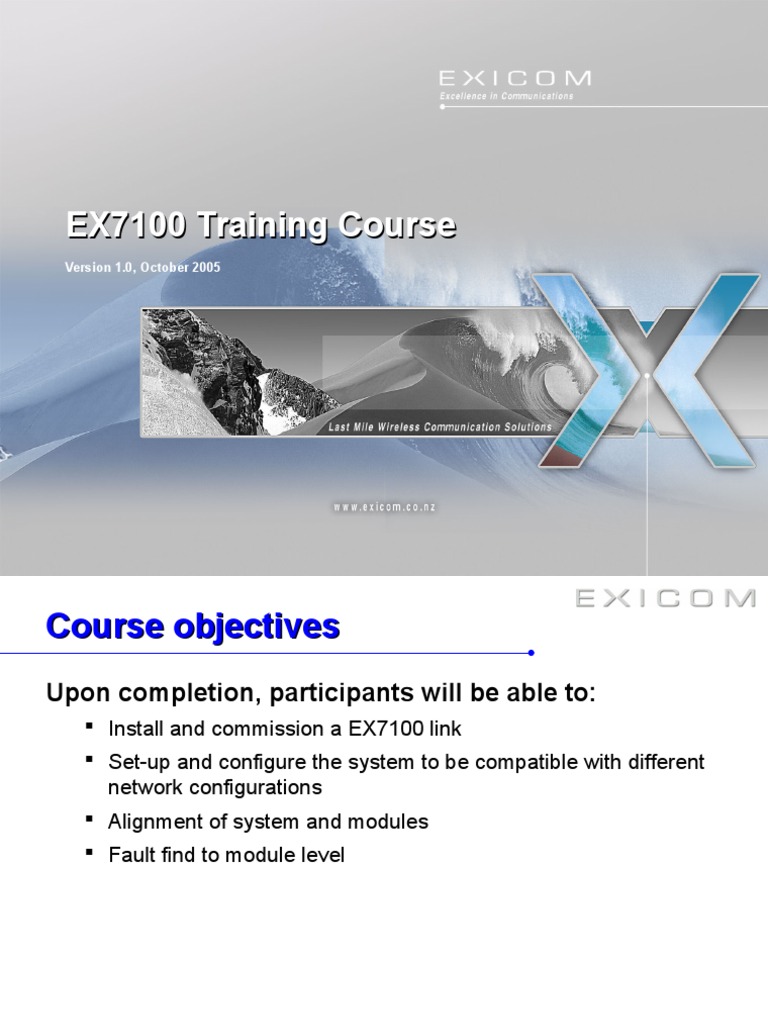 EX7100 Wireless Communication Training | PDF | Last Mile | Modulation