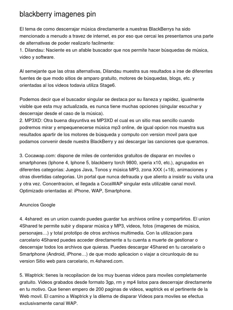 Blackberry Imagenes Pin | PDF | Yo telefono | Mora