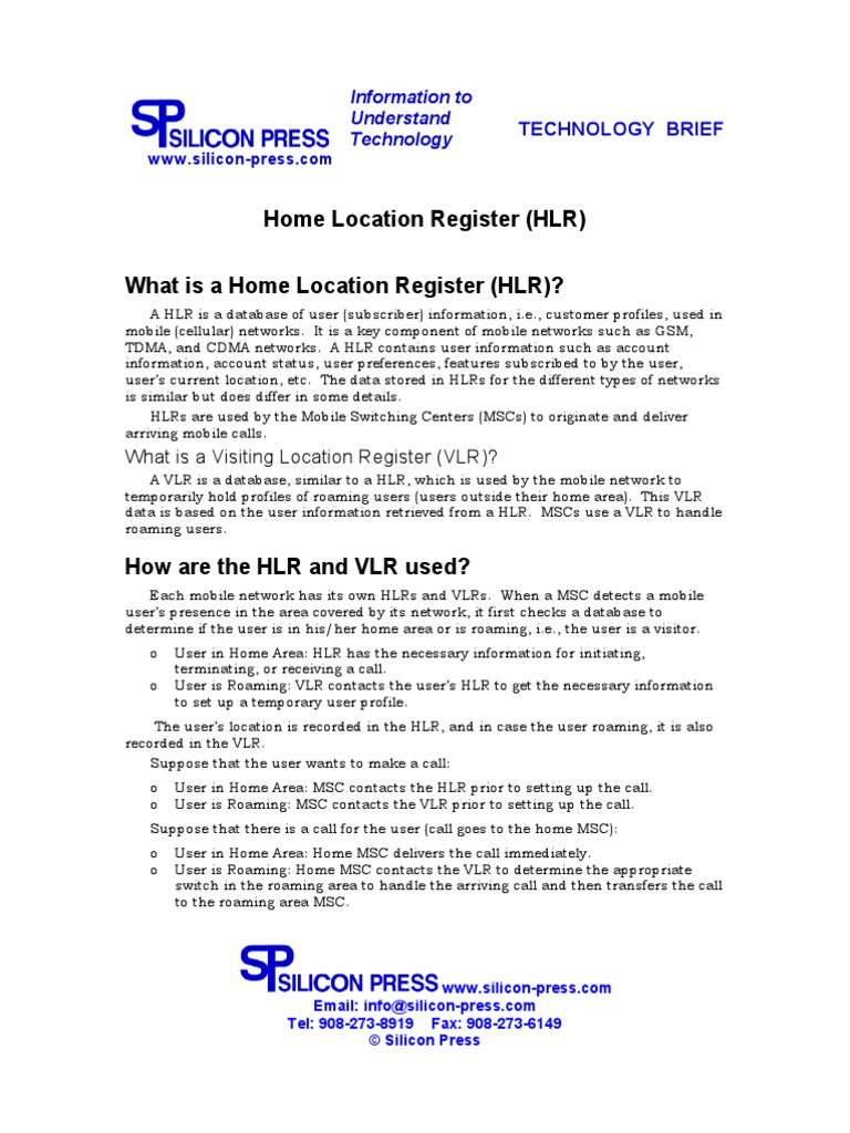 HLR - VLR PDF | PDF | Business | Computers