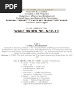 Implementing Rules On Wage Order No. Ncr-13 & 14