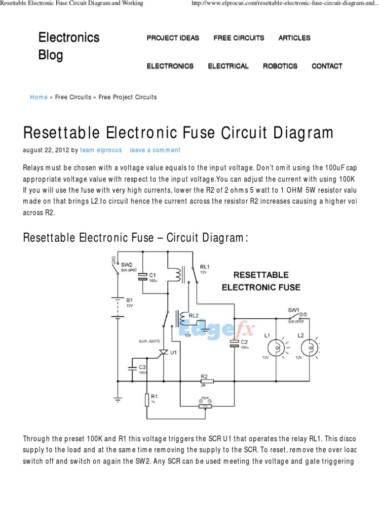 Resettable Electronic Fuse Circuit Diagram and Working1 PDF